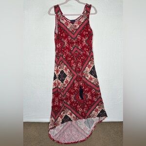 Artesia Womens Dress Sz L Floral patterned sleeveless high-low dress Multicolor